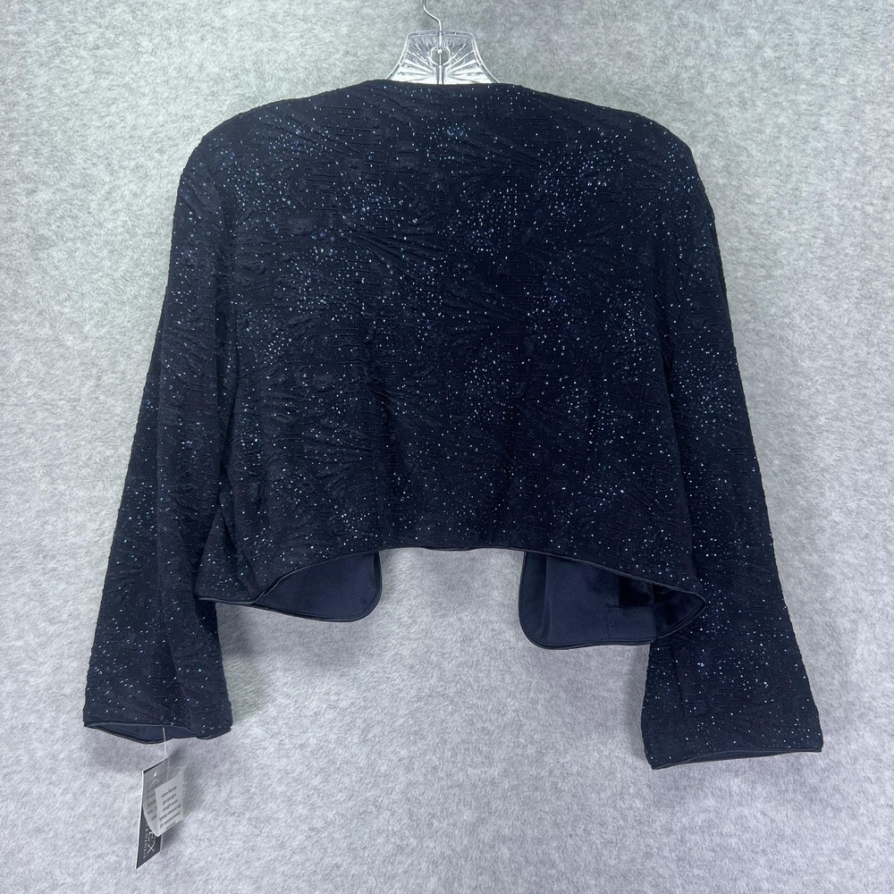 Alex Evenings Jacket Womens 14 Dressy Sparkle Open Front Blazer - Picture 8 of 8